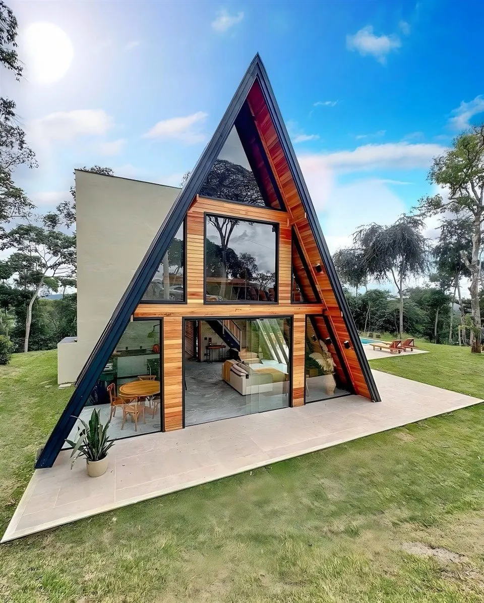 A-frame Wooden House - Triangular House